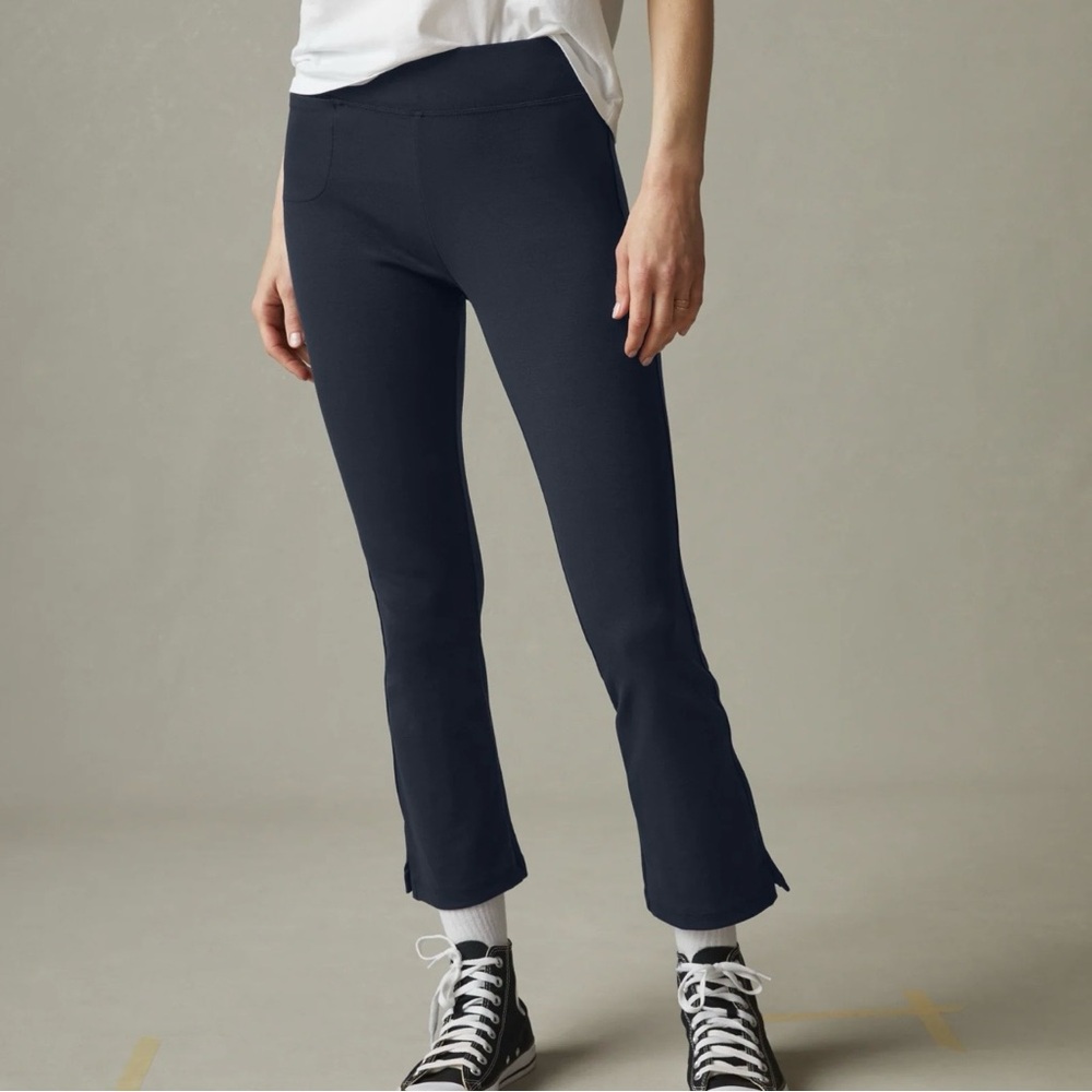 American Giant Black Ponte Crop Pants